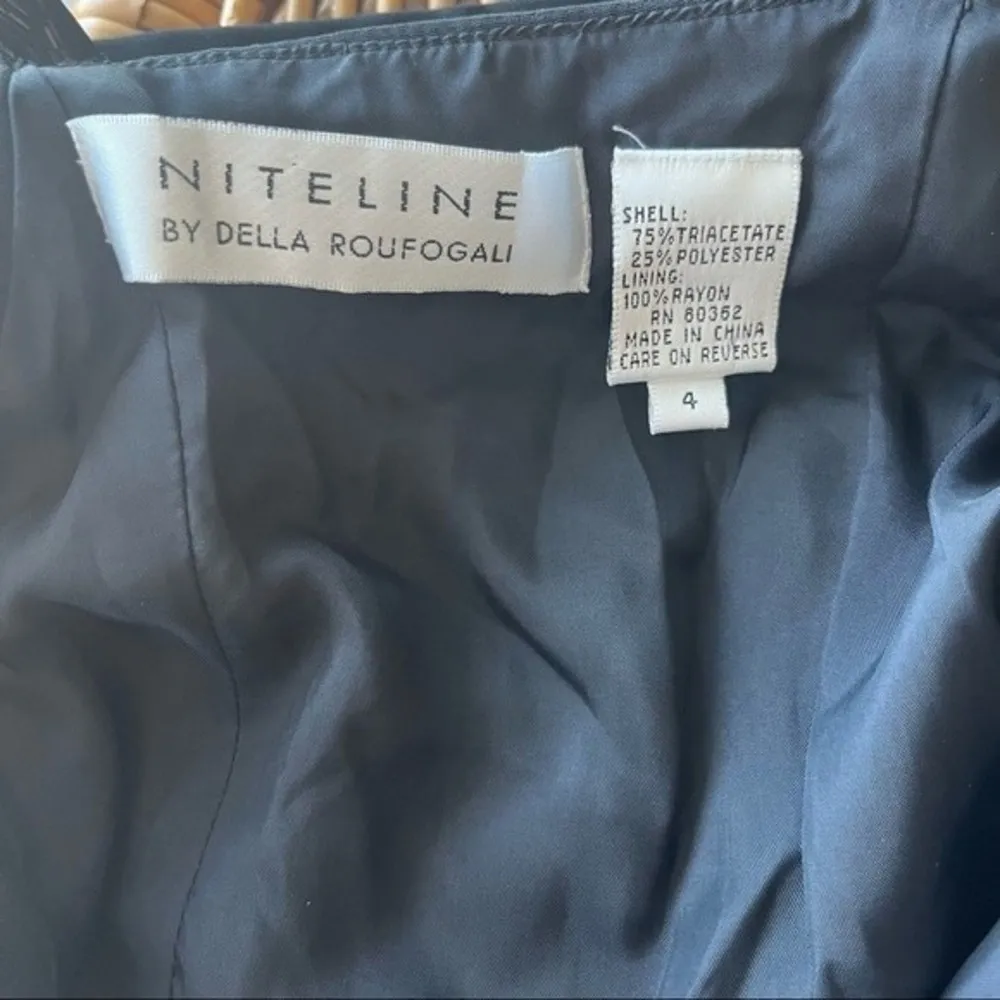 Niteline by Dana Roufogali Vintage Black Cocktail Dress with Beaded Straps Size 4 - Image 6