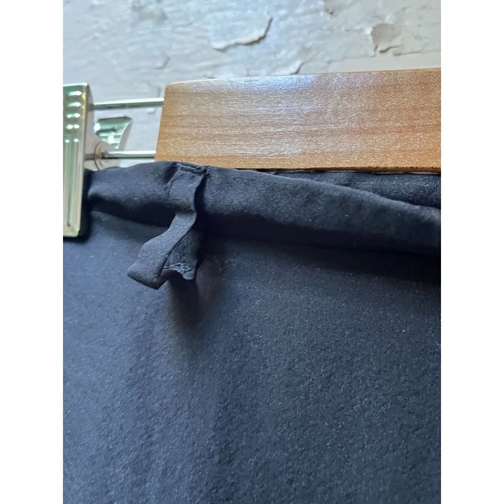 Italian Masnada high rise wide leg 100% Silk Black breezy lightweight pants 6 - Image 4