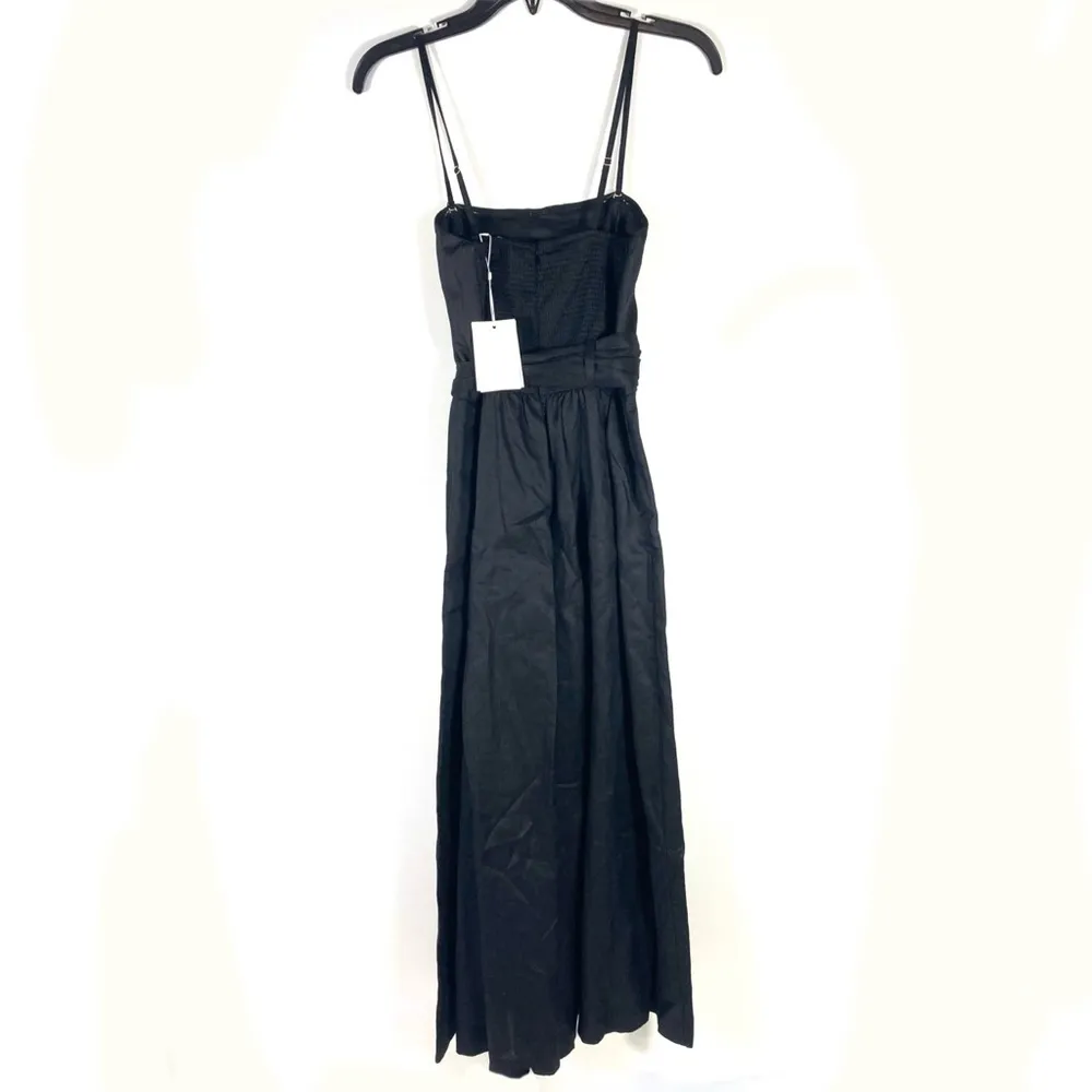 Zimmermann Golden Belted Linen Jumpsuit Black Size US 4 NWT 5036USS245 - Image 3
