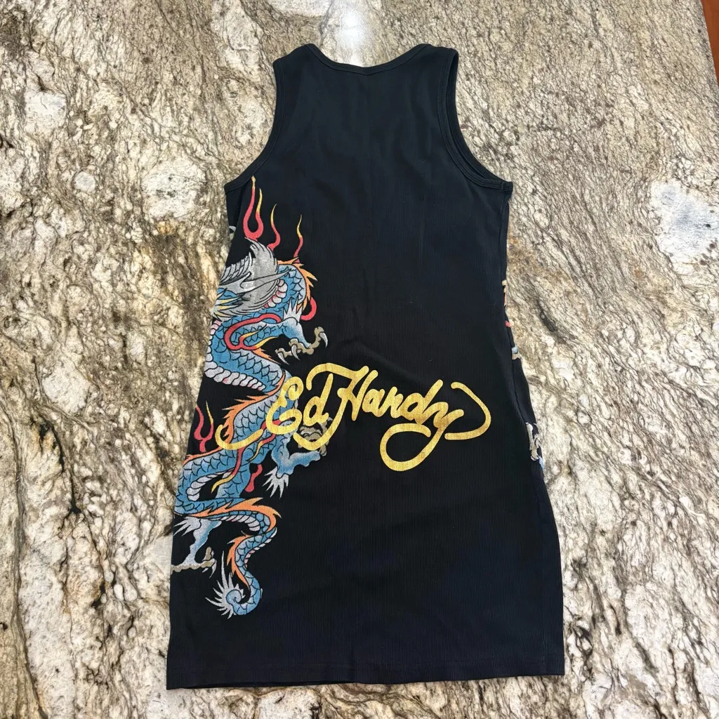 Ed Hardy Dragon Rib Tank Dress - Image 4