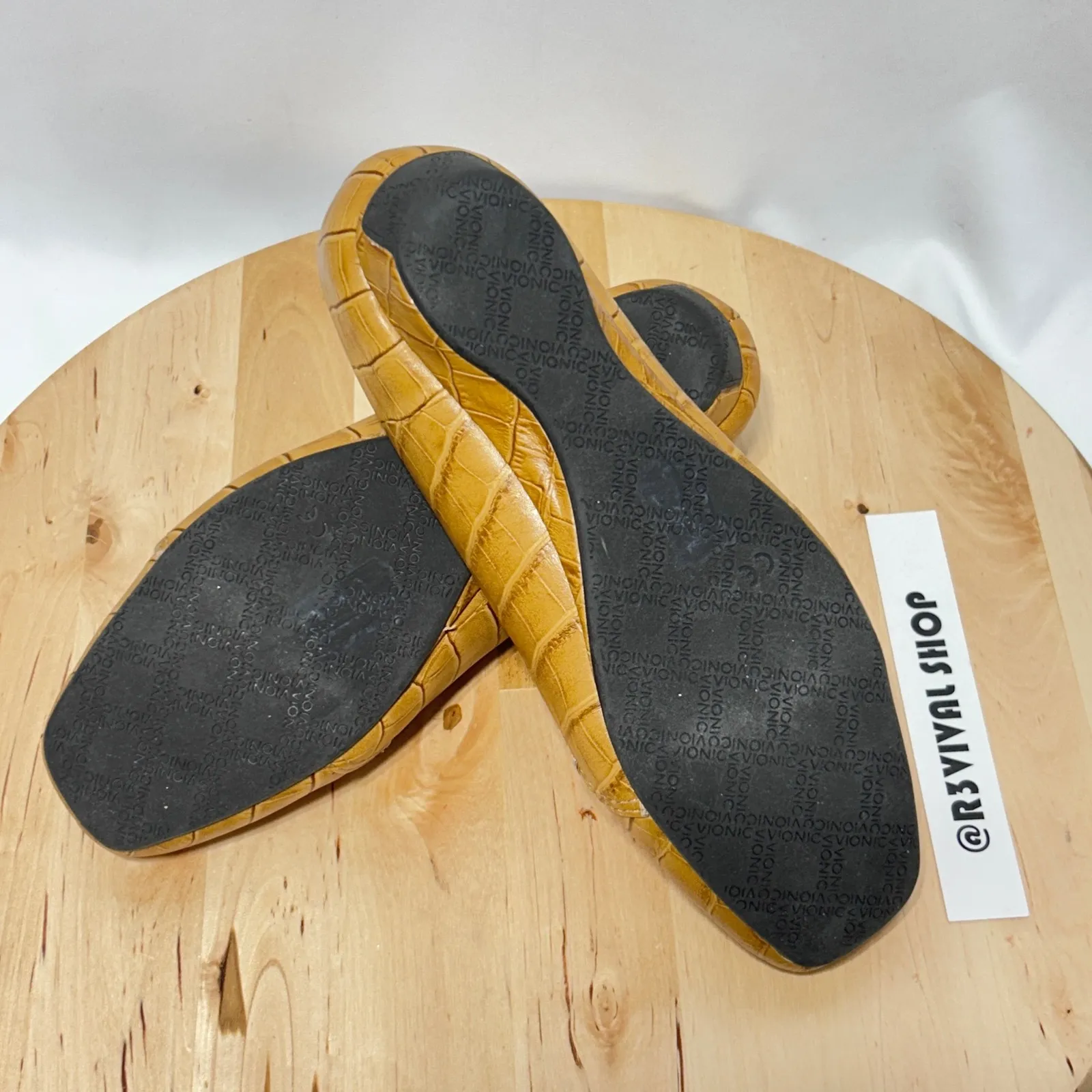 Vionic Womens Dolores Slip On Croc‎ Embossed Tan Loafers - Size 5 & 36 EUR - Image 10