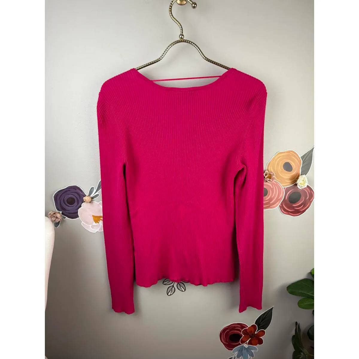 La Rambla Square Neckline Ribbed Knit Sweater - Image 2