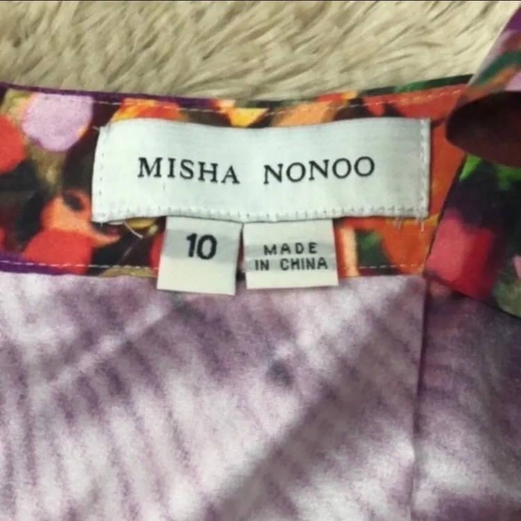 Misha‎ Nonoo Size 10 Purple Silk Floral Harriet Skort Skirt - Image 5