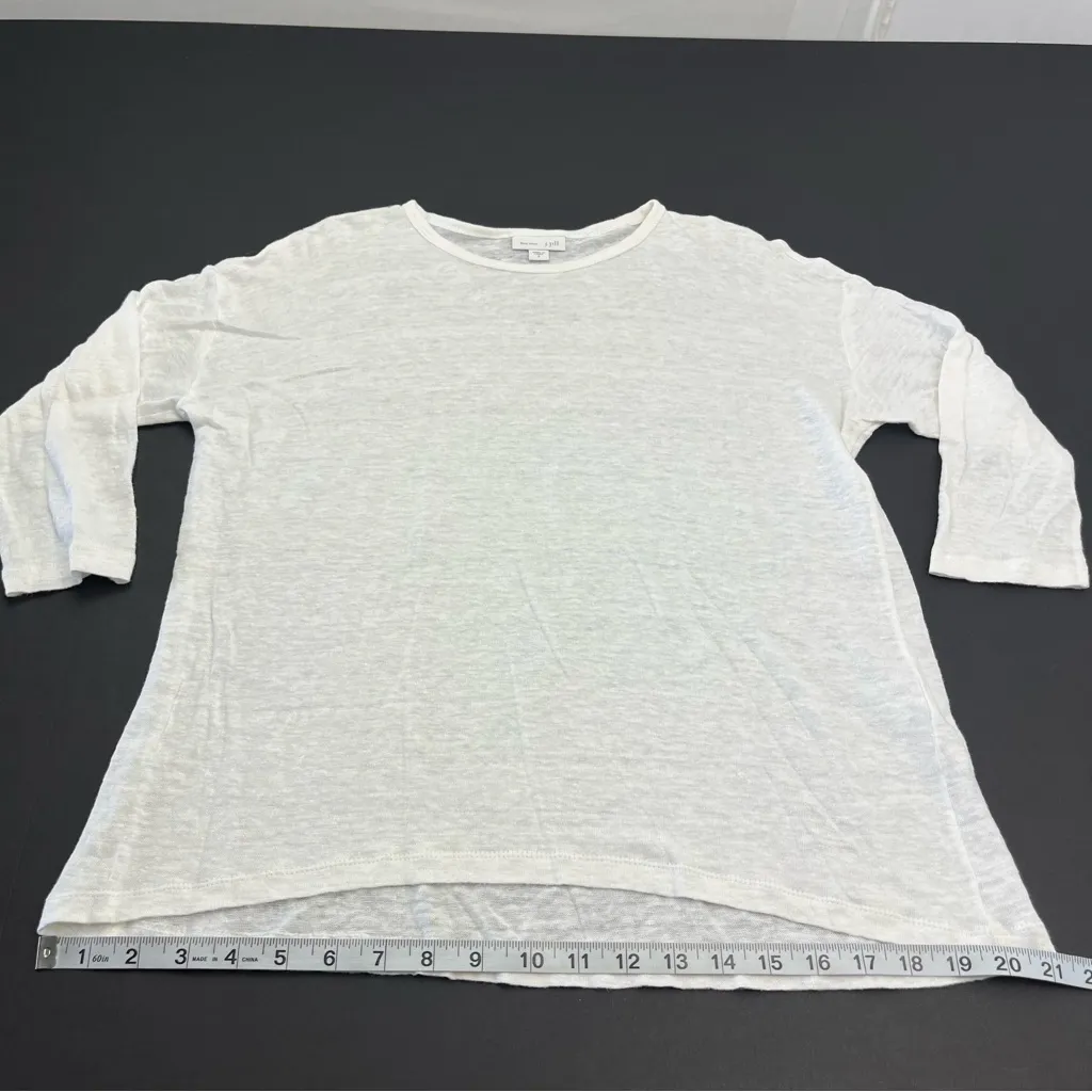 J. Jill Love Linen 100% Linen Popover‎ Shirt 3/4 Sleeve Womens Small White *FLAW - Image 8