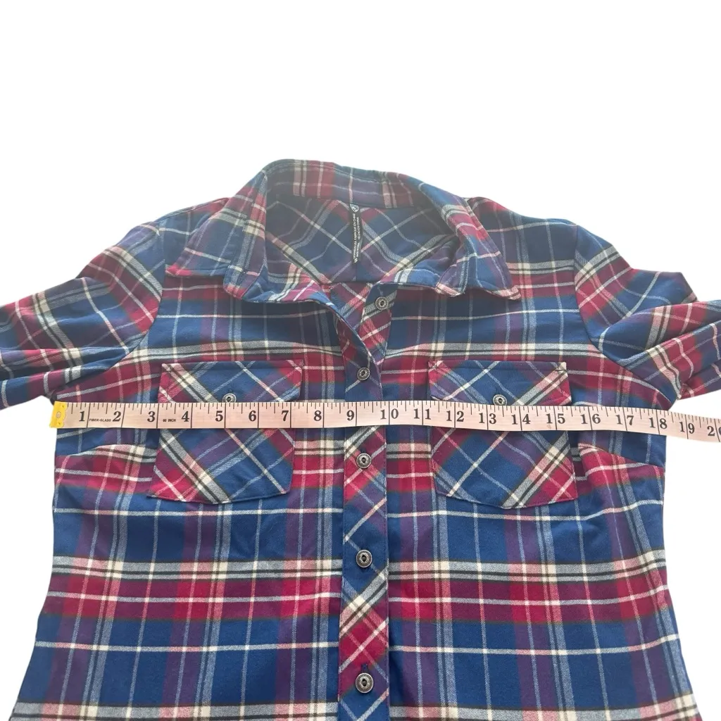KUHL‎ Alina Flannel Button Shirt Long Sleeve Plaid Blue Red Women's SIZE Small S - Image 13