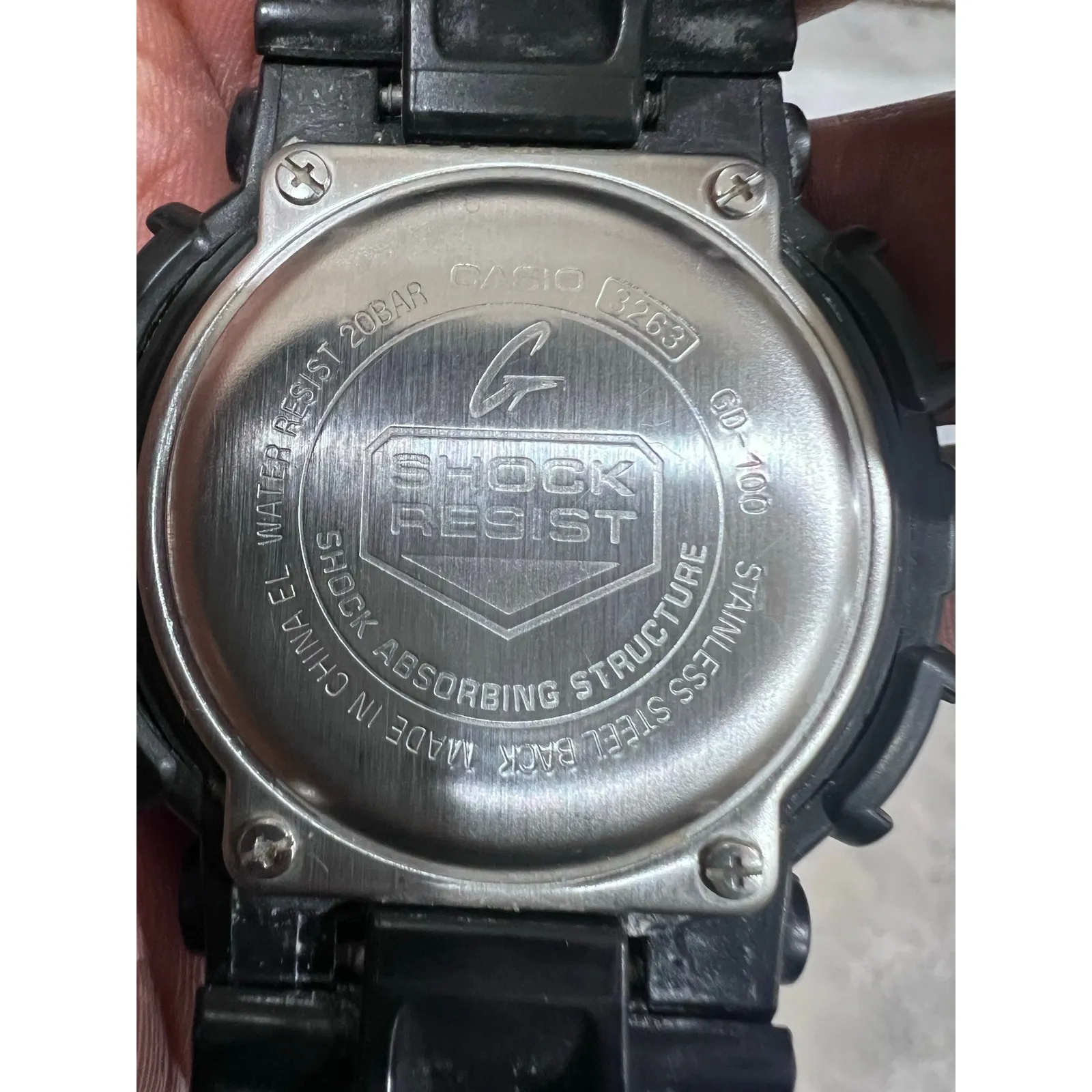 Casio G-Shock GD-100 Black Digital Watch 3263 Shock Resistant 20BAR Tested - Image 2