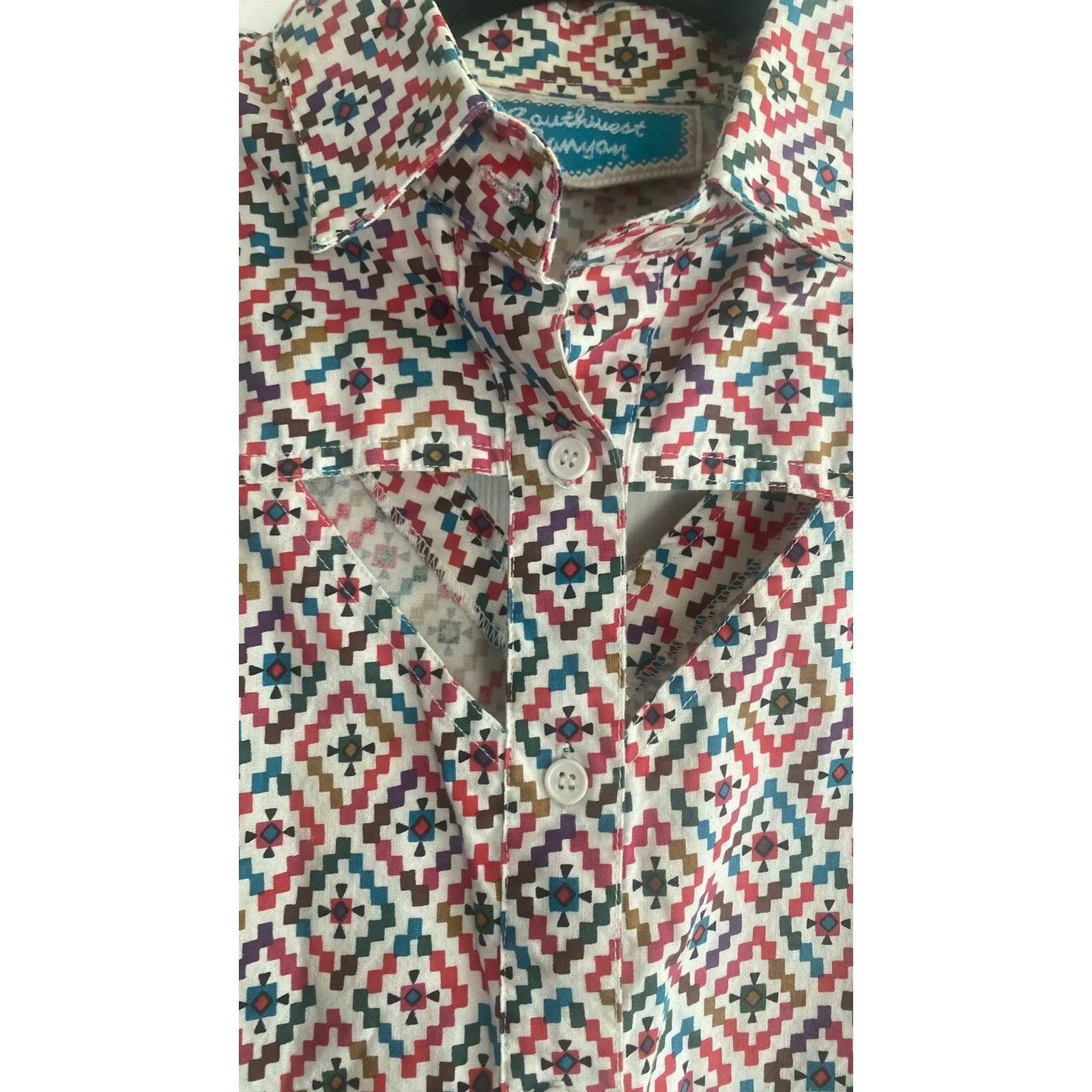 Southwest Canyon Womens Large Vintage Western Button Down Canyon - Image 3