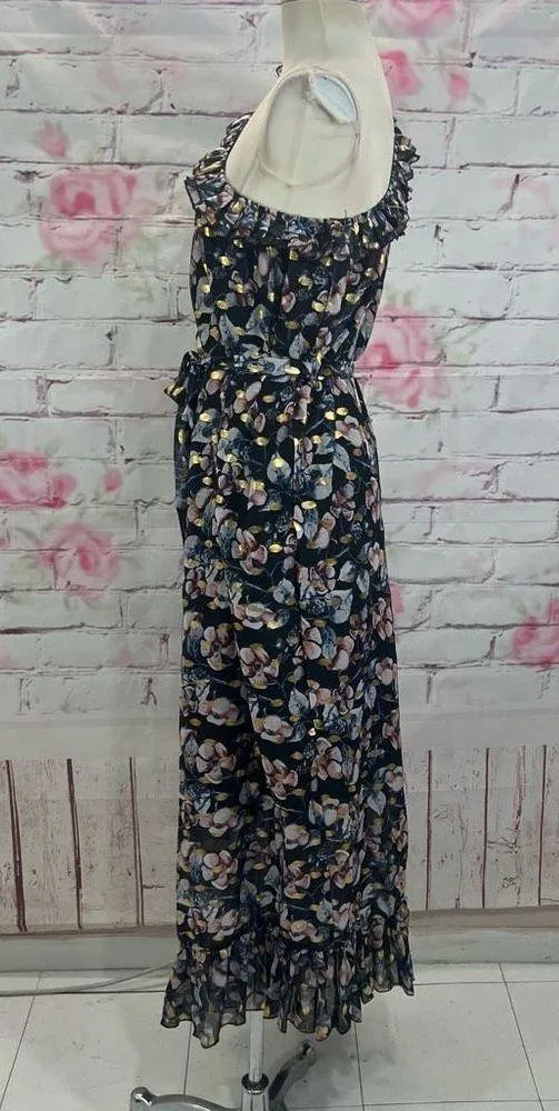 Dalia MacPhee Women's One Shoulder Tie Waist Floral Flowy Dress Multicolor M Size M - Image 9