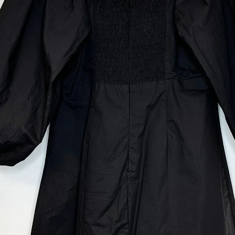 Tuckernuck Pomander Place Square Neck Chloe Mini Dress Black Puff Sleeves Small - Image 13