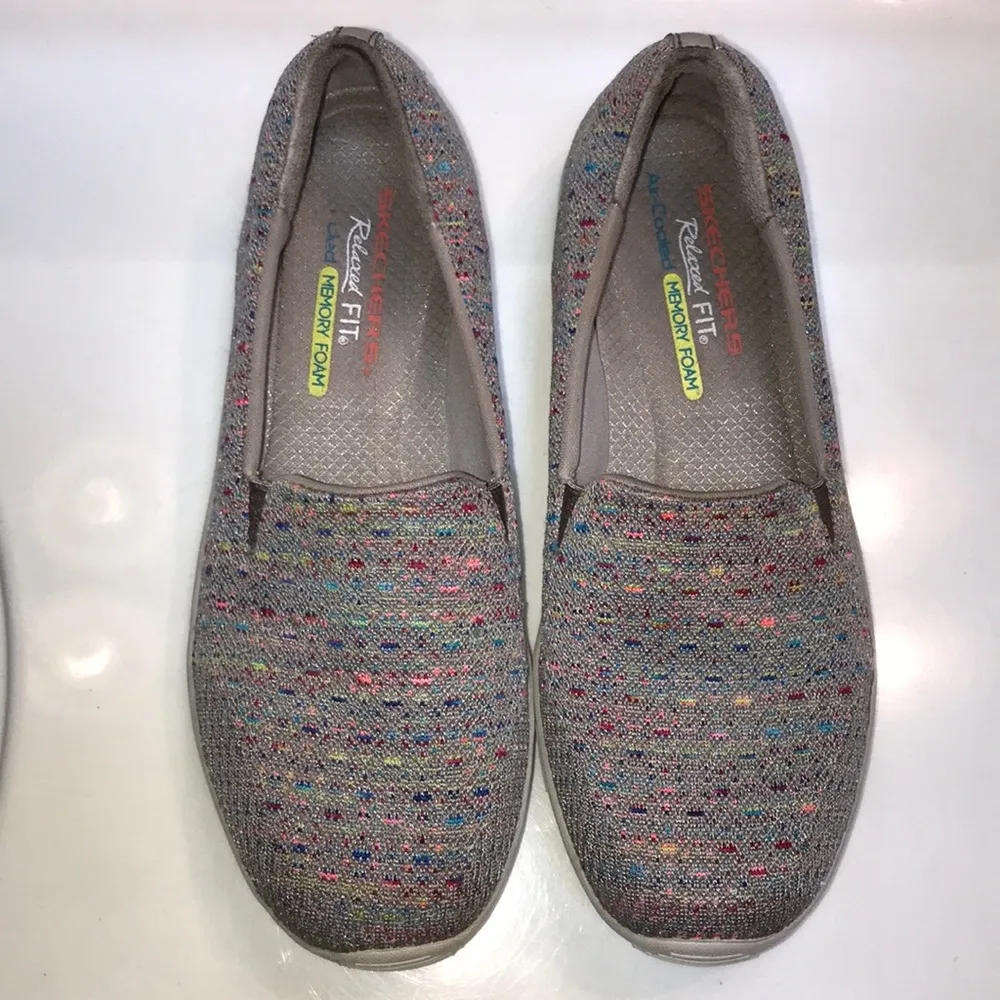 Skechers Women’s Relaxed Fit Reggae Fest Memory Foam Wicker Slip-On Shoes - Image 2