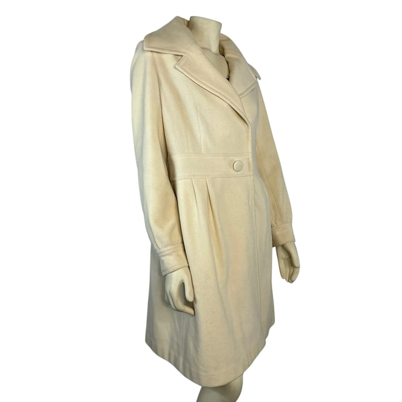 Retro Halogen fitted cream peacoat size medium - Image 5