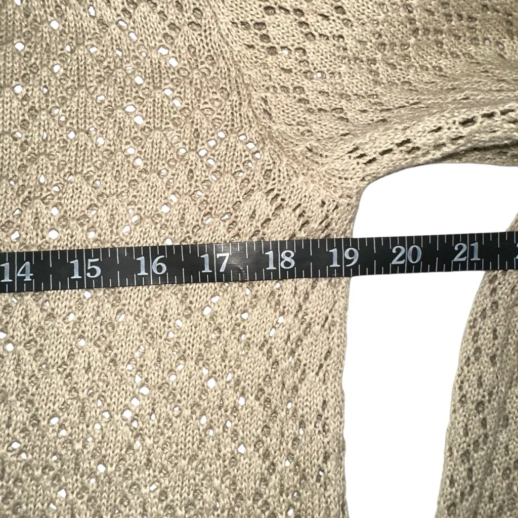 Abercrombie & Fitch Vintage Ramie Cotton Blend Knit Crochet Cardigan LARGE Y2K - Image 5