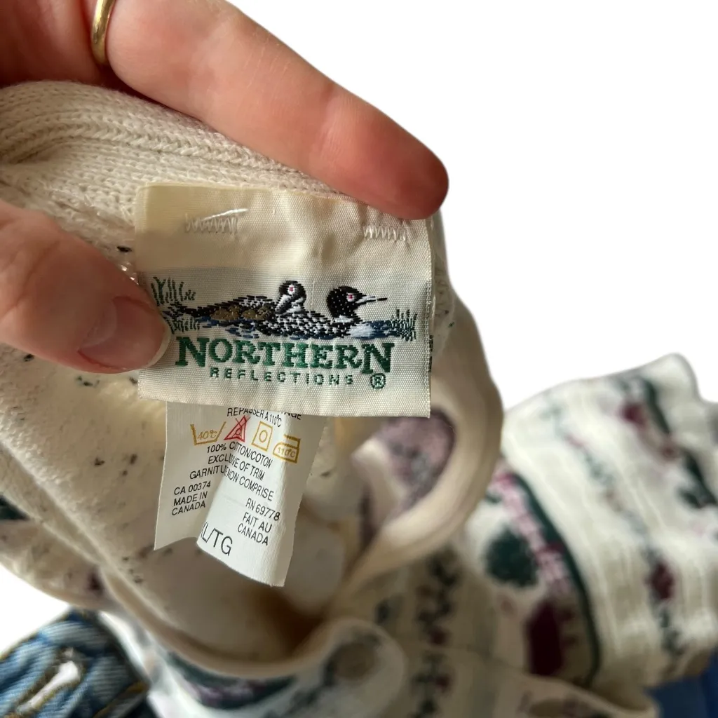 Vintage Northern Reflections Cotton Cottagecore Knit Vest XL - Image 4