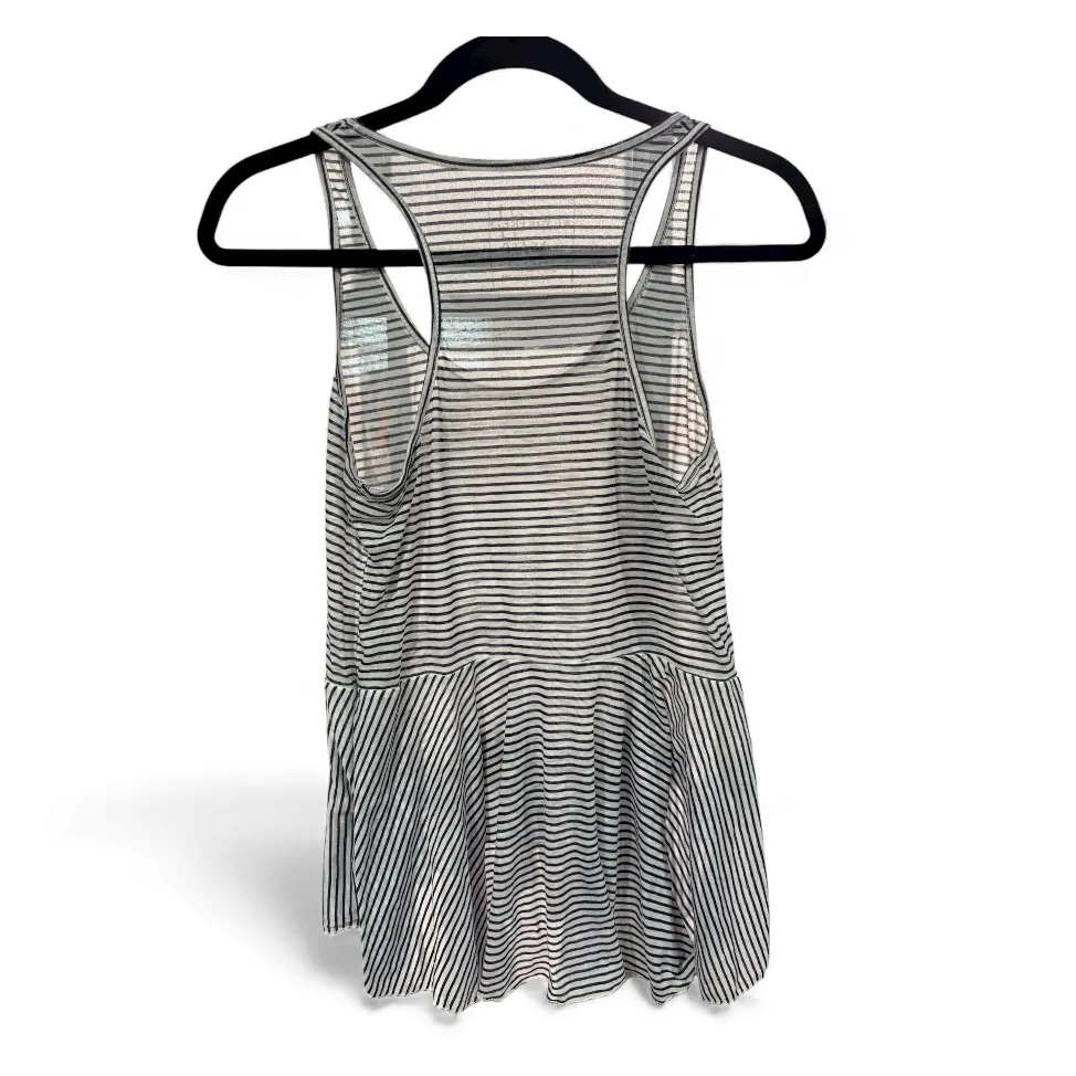 Free People We The Free Blue & White Striped Ruffle Bottom Tank Blouse‎ - Image 2