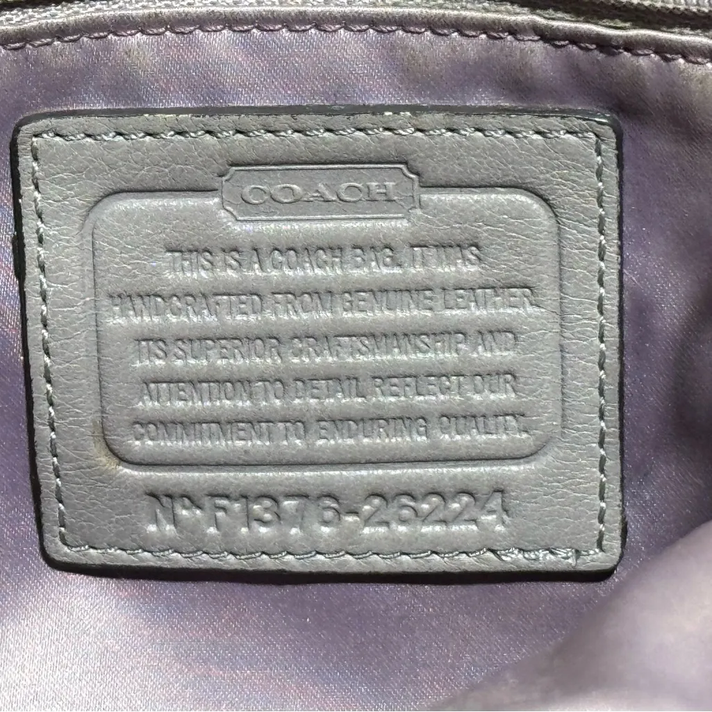 Authentic COACH F1376-26224 Pebbled Leather Hobo Shoulder Bag Dusty Lilac Taupe - Image 11