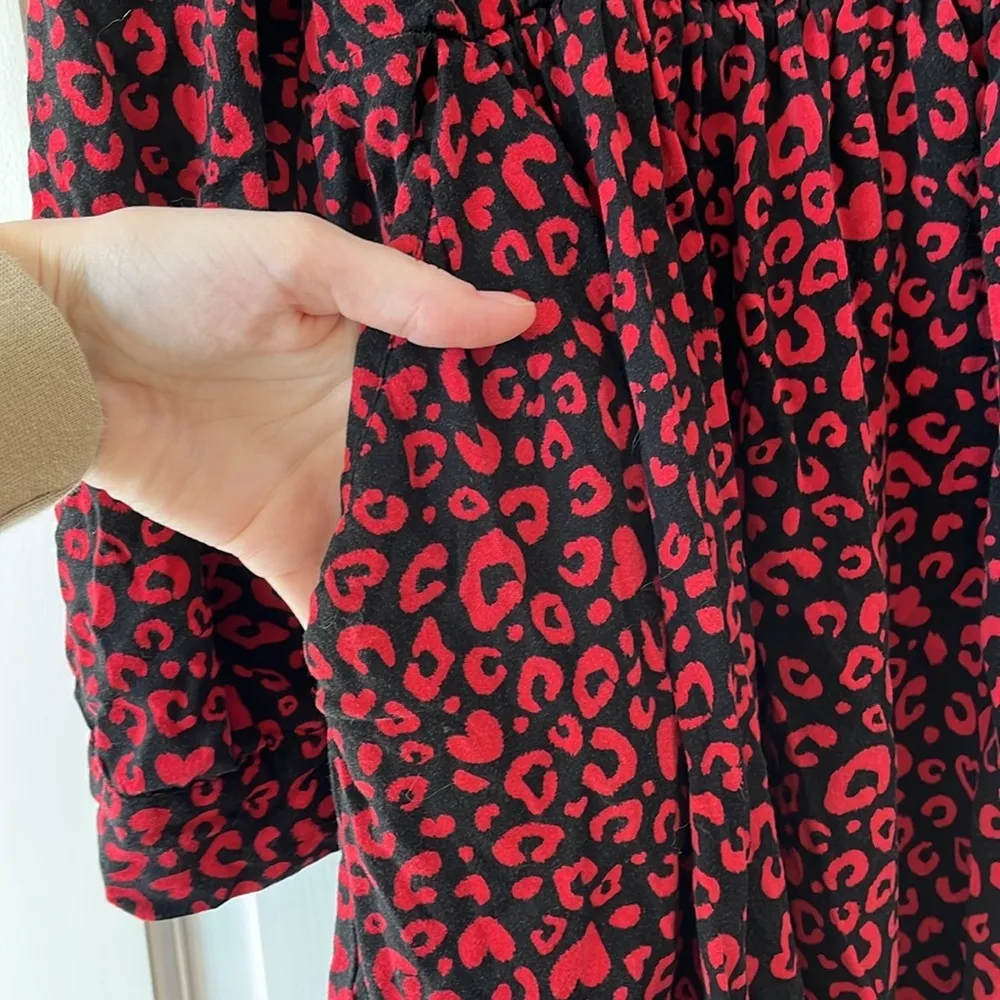 torrid Long Sleeve Mini Length Hearts & Cheetah Print Dress - Size 1X - Image 5