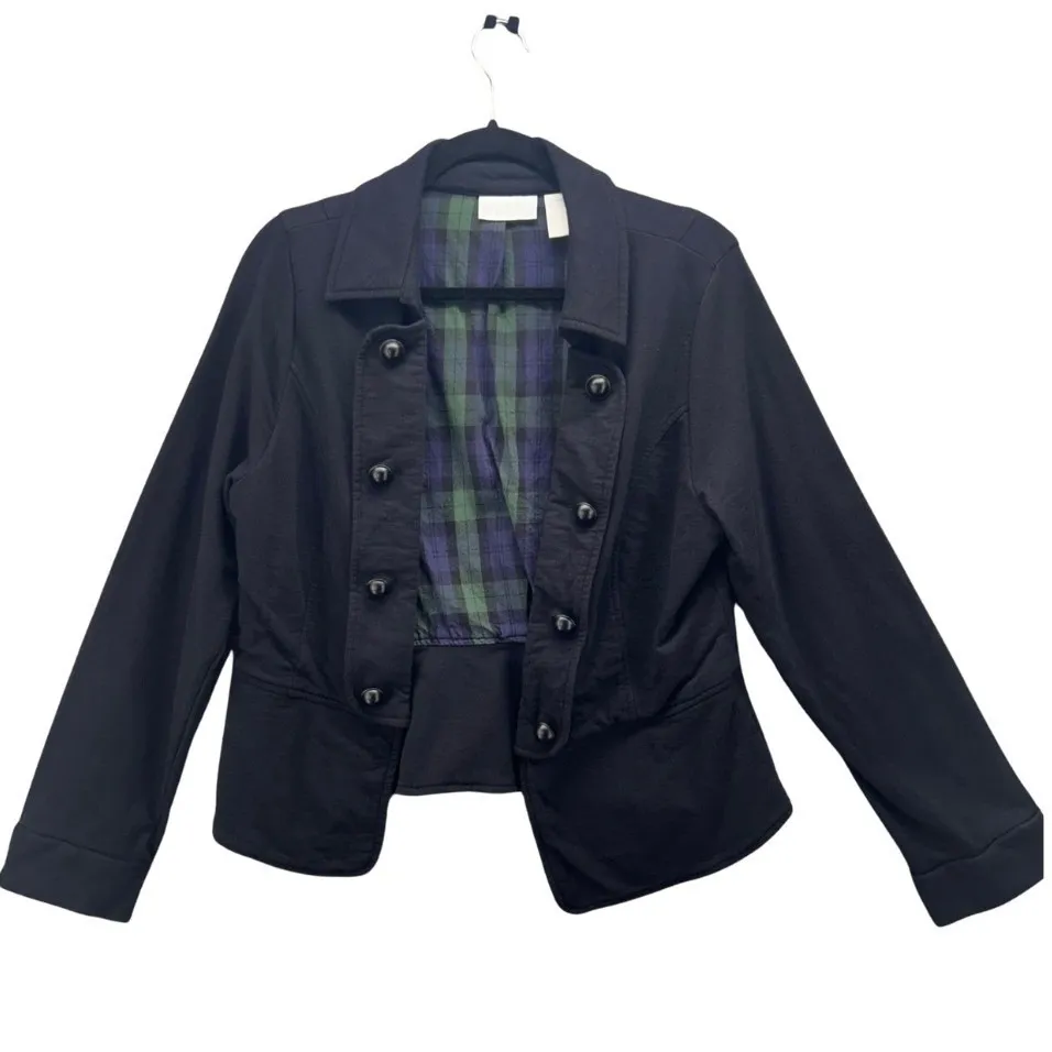 Soft‎ Surroundings Crop Fitted Blazer Black Large - Image 4