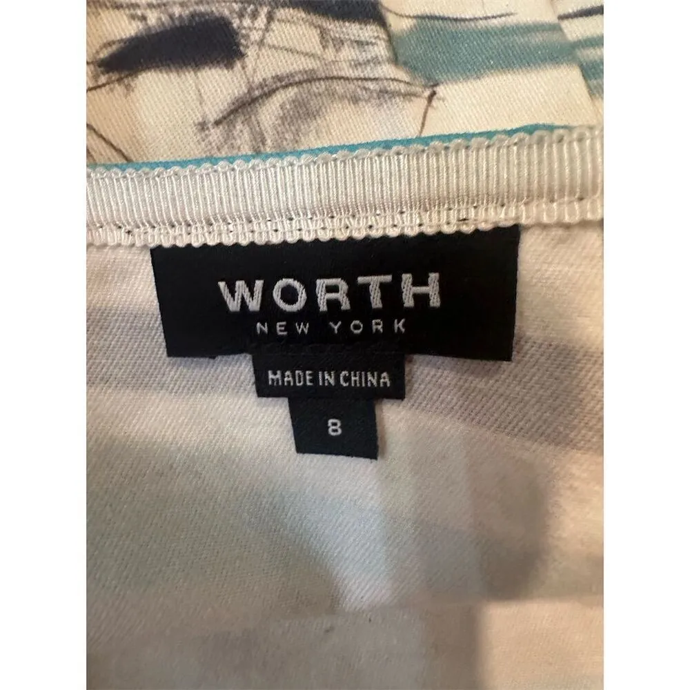 Worth New York Women's Size 8 Nautical Striped Knee Length Skirt Blue - Image 6