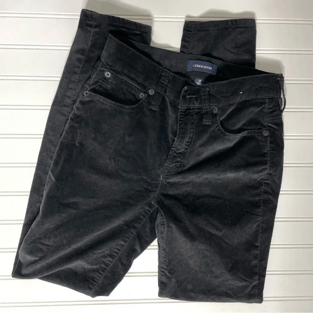 J. Crew High Rise Velvet Toothpick Jeans Black 819 - Image 2