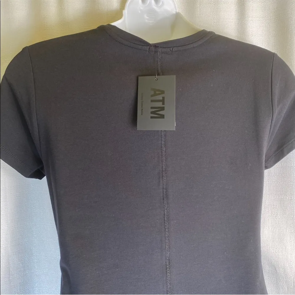 ATM  Cotton Short-Sleeve Cross Front T-Shirt Dress Medium - Image 12