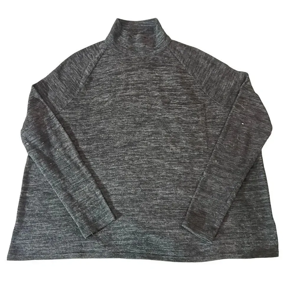 BDG Charcoal Grey Oversized Mock Neck‎ Pocket Sweater Size Small - Image 2
