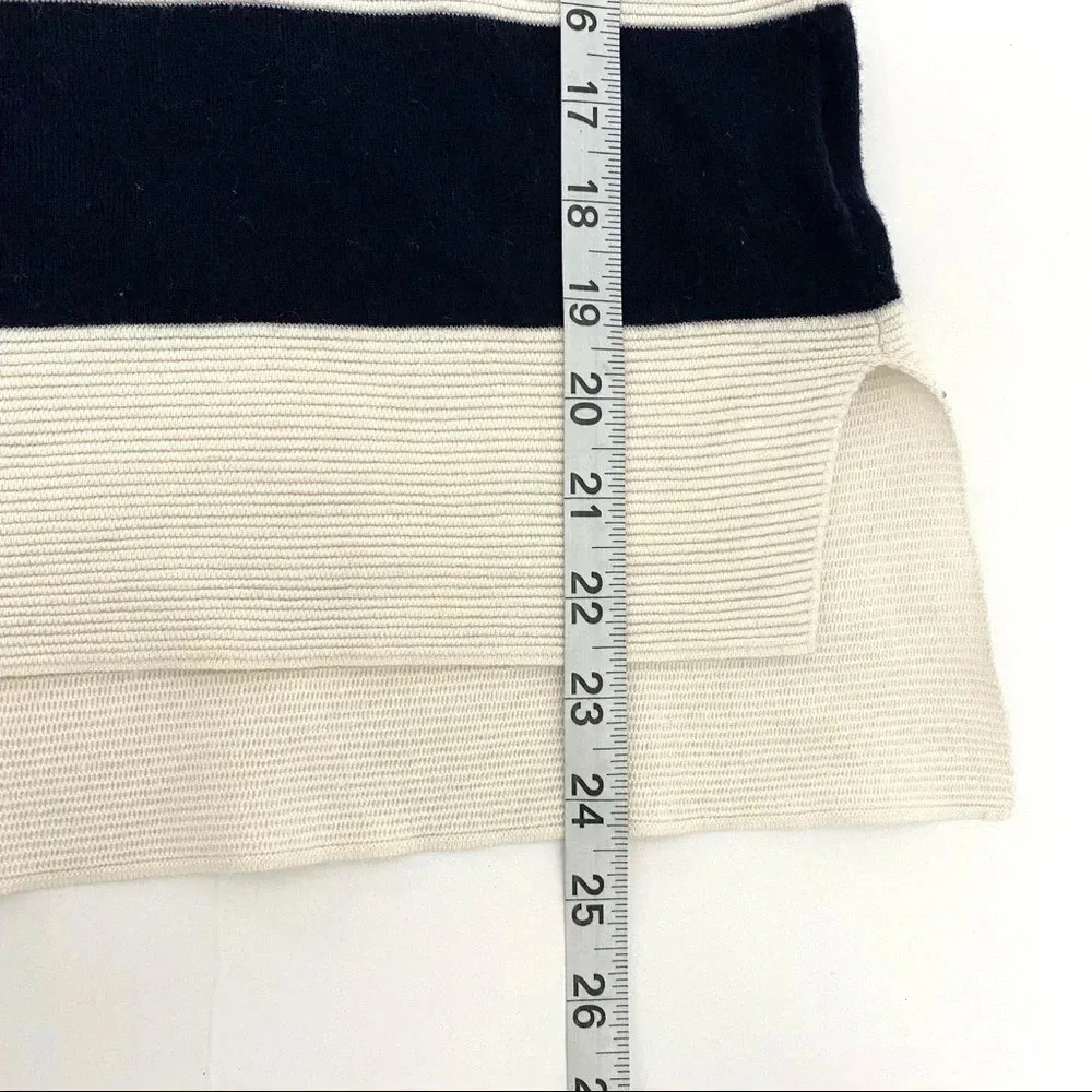 Vince Ottoman Striped Boatneck Long Sleeve Sweater Ivory/Blue Women’s Size XS - Image 10