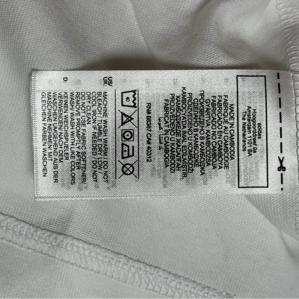 Adidas White Gray Oversized Short Sleeve Hoodie Large - Image 10