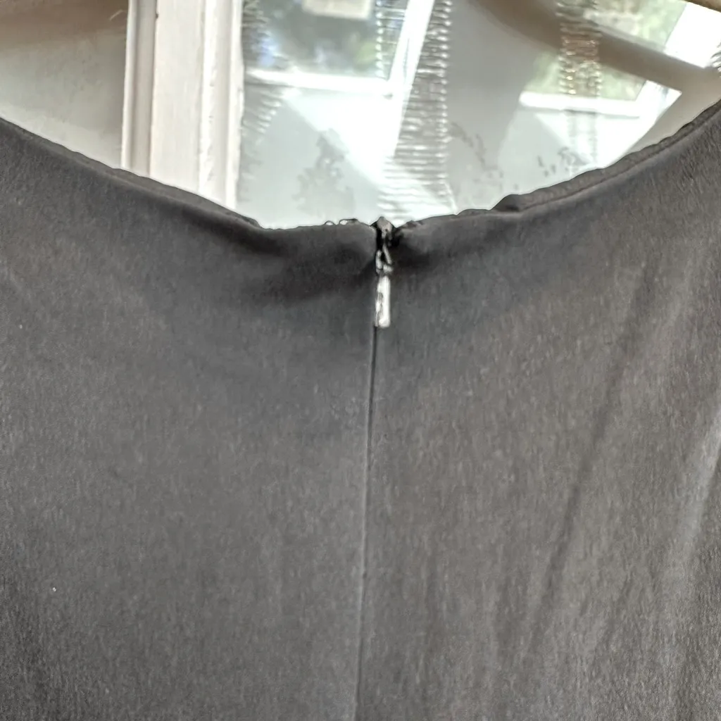 Vintage Maggy London 100% Silk Y2K Black Midi Dress Women’s Size 16 Flawed Gem - Image 4