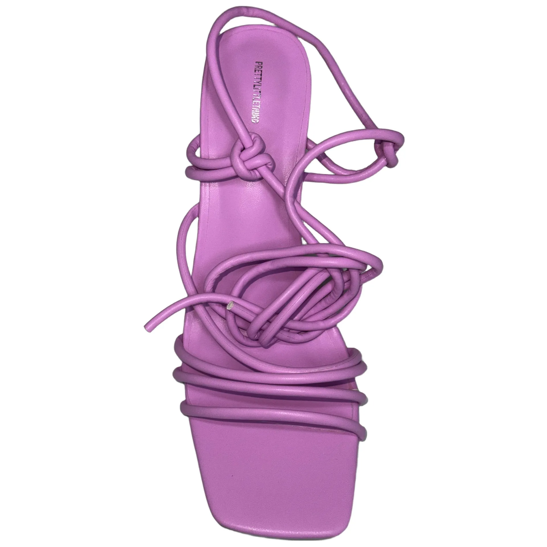 NWT PrettyLittleThing Pink Square Toe Strappy Low Block Heels Sandals Womens 8 - Image 4