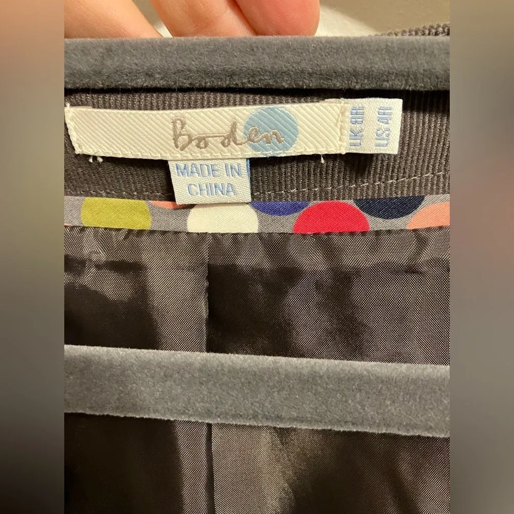 Boden Corduroy Shift Dress‎ Short Sleeve Purple/Grey Womens size 4R 100% cotton Purple - Image 4