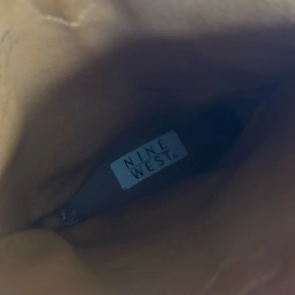 Vintage Nine West Romnee Lizard Pointed Toe Western Leather Boots in Brown 7.5 - Image 8