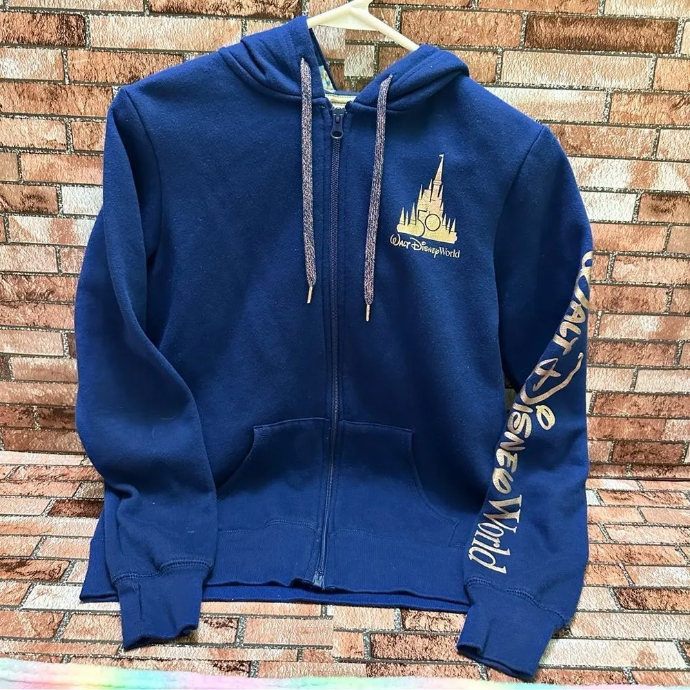 Walt Disney World 50 Anniversary Mickey & Friends Hoodie Jacket S - Image 2