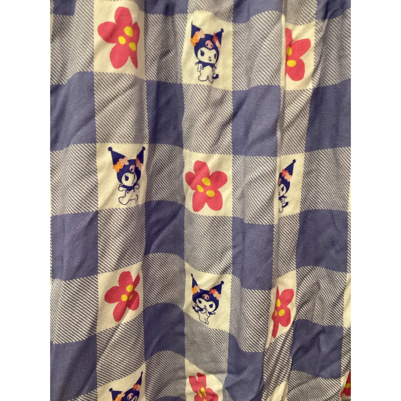Sanrio Kuromi Gingham Floral Smock Dress BoxLunch Exclusive S/M blue white Size M - Image 6