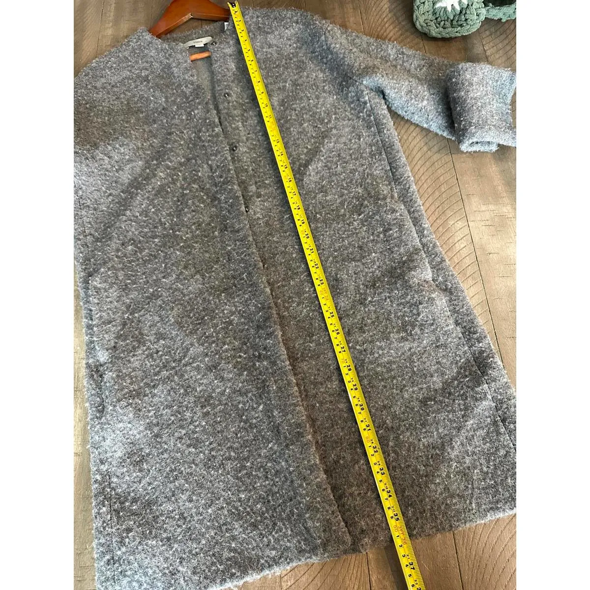 VINCE Wool/ Alpaca Blend Textured Soft Sculpted Car Coat Heather Gray size Small - Image 13