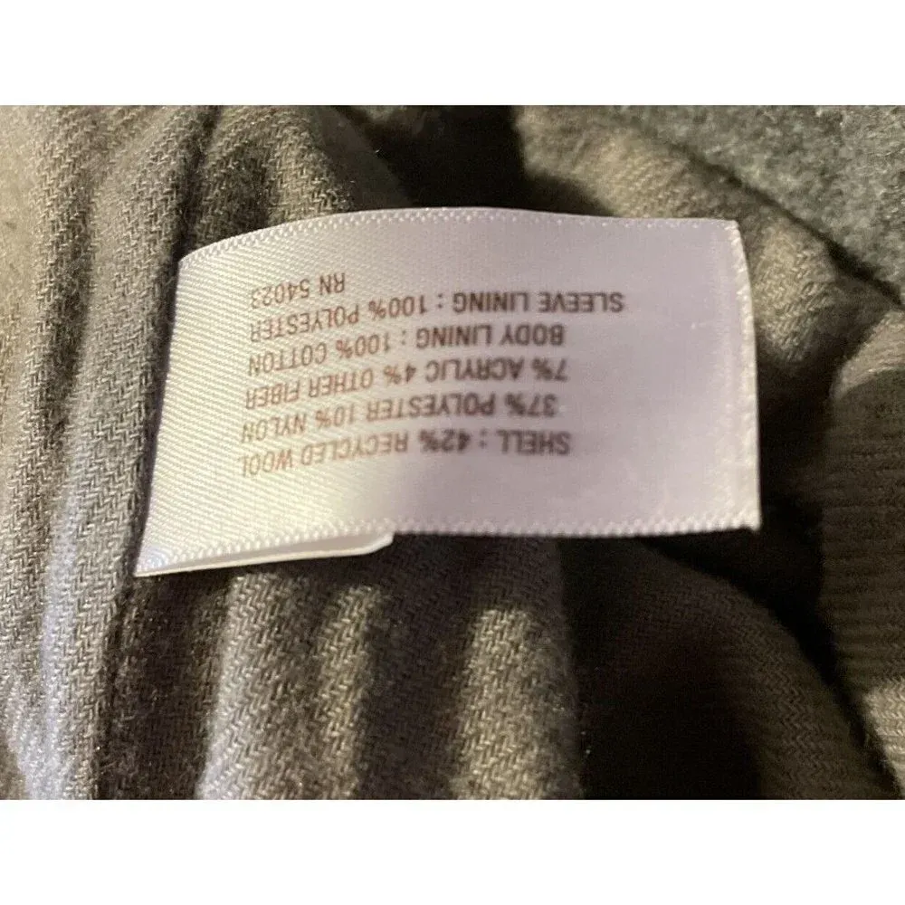 Old Navy Womans Wool Blend Coat Jacket Duffle Style Toggle Gray Red Medium Hood‎ - Image 5