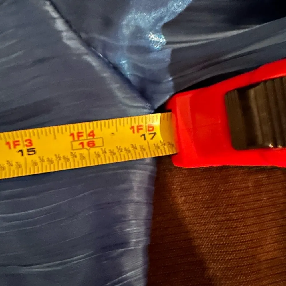 J.R Night By Cailiendo Blue Satin Rhinestone Buttons. Sheer Cuffed Sleeves Sz 8 - Image 14