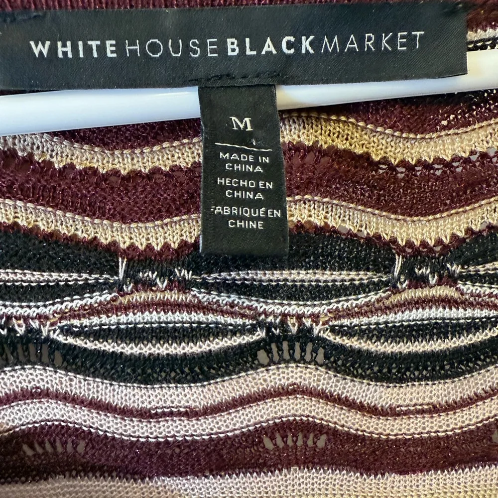 White House Black Market Multicolor Striped Sweater Tunic Women’s Size Medium - Image 8