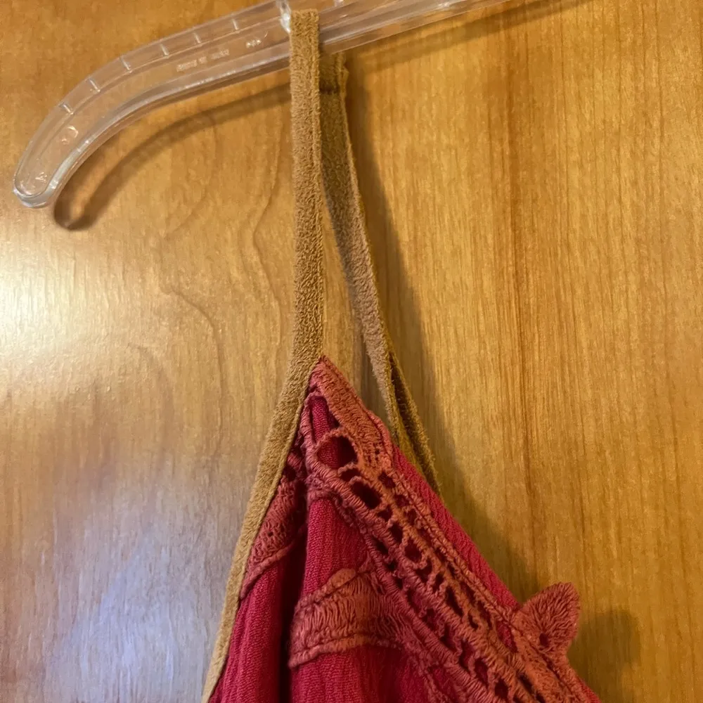 Miss Me Suede Strap Sleeveless Dress Lace At Bodice And Hem Rayon NWT Large - Image 2