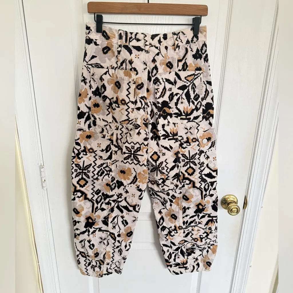 Anthropologie  Tapered Floral Corduroy Cargo Pants - Image 4