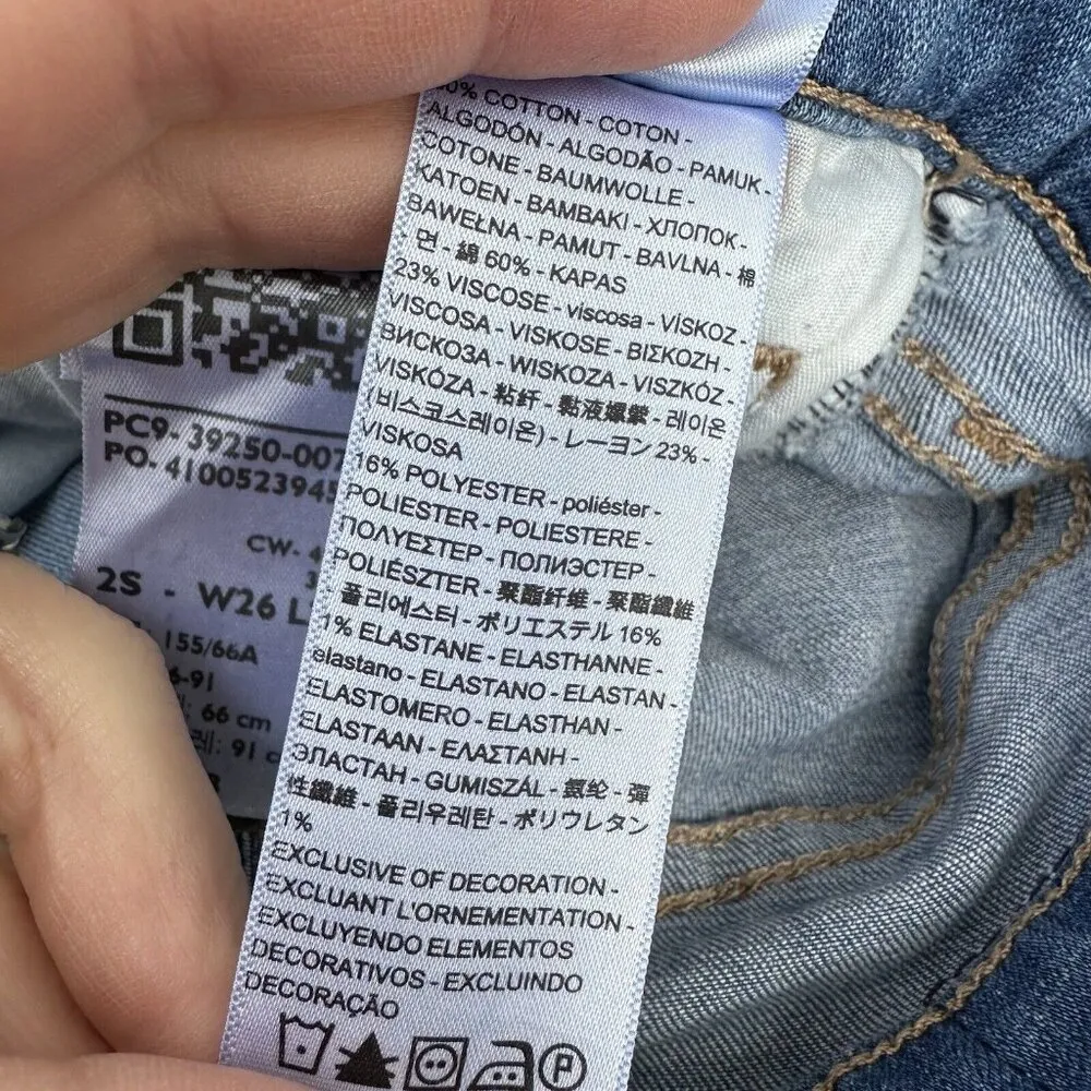 Levi's Medium Wash Mid Rise Classic Straight Jeans Women's Size 2/26 39250-0070 - Image 9