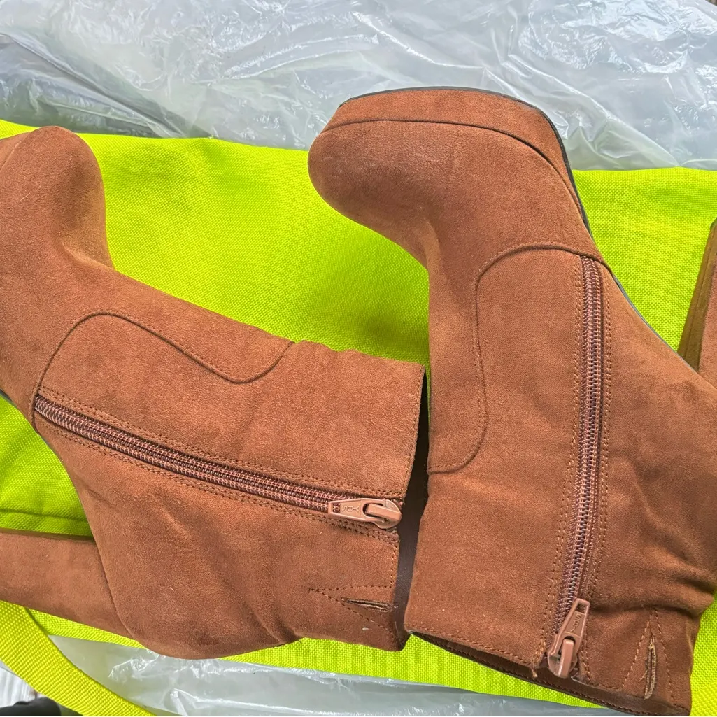 Mossimo Supply Co Boots Womens Ankle Bootie Heels Brown Size 7 - Image 4