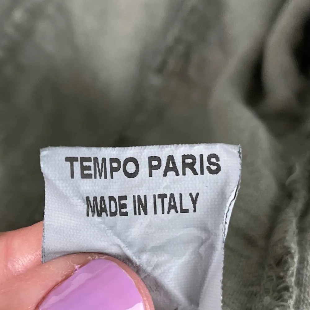 Tempo Paris Short Linen Jacket Style 192H Size Small Olive Green Lagenlook Italy - Image 10