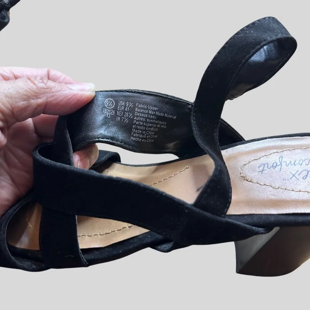 Dexflex Comfort  Velvet Cross-Strap  Elegant Fashion Block Heel Sandals 9.5 - Image 9