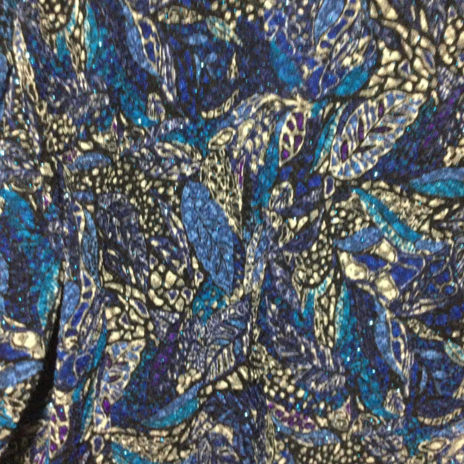 Alex Evenings Womens‎ Blue Abstract Sequin Beaded Blazer Jacket Size 2X - Image 5