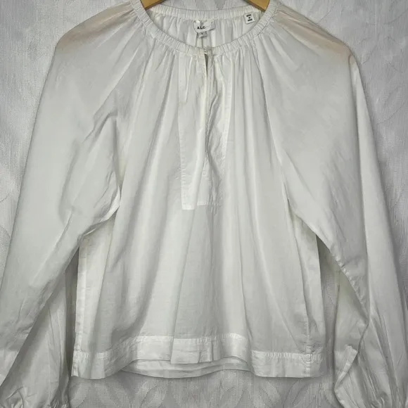 ALC Mia Crisp Bohemian Split Neckline Blouson Sleeve Blouse Size‎ 2 NWT - Image 4