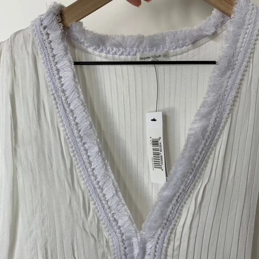 Poupette St Barth Sasha Mini Dress White New Womens Small - Image 6