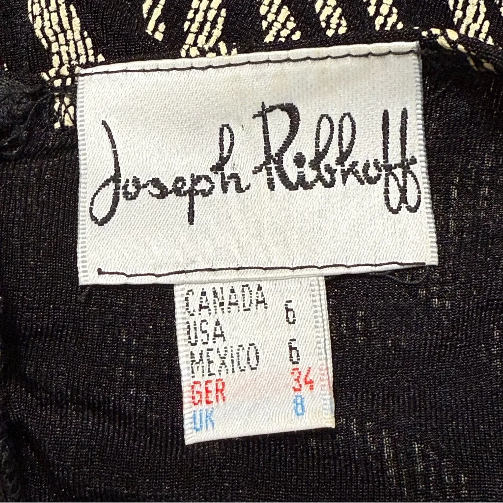 Vintage Joseph Ribkoff Zebra Print Metallic Detail Maxi Evening Dress Size 6 - Image 3