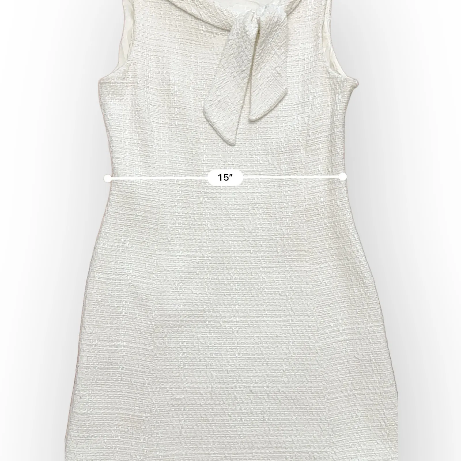Drew Phillips Fash•ion•iś•ta‎ White Tweed Mini Dress Size 10 - Image 7