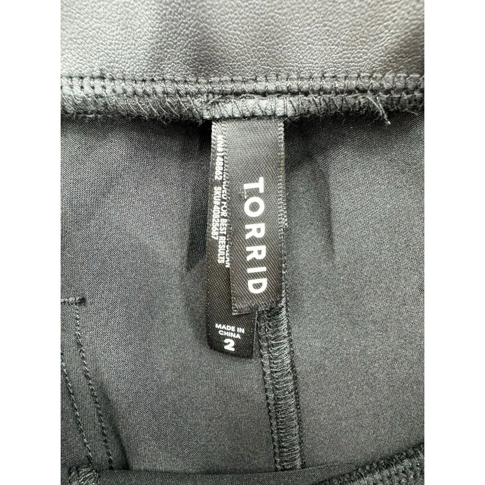 Torrid Pants Women's Size 2X‎ Signature Waist Faux Leather Slim Boot Legging - Image 8