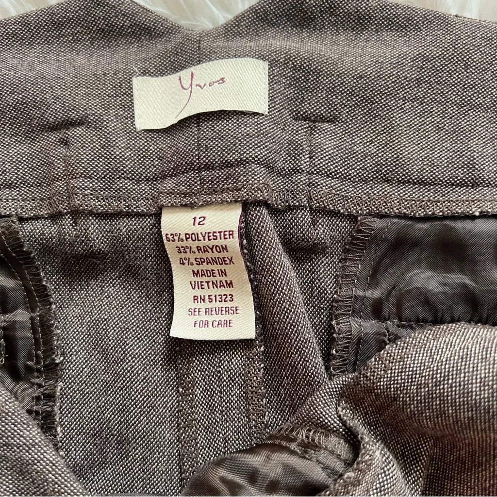 Yvos Women’s Size 12 Chocolate Trousers Pants – Pre - Image 5